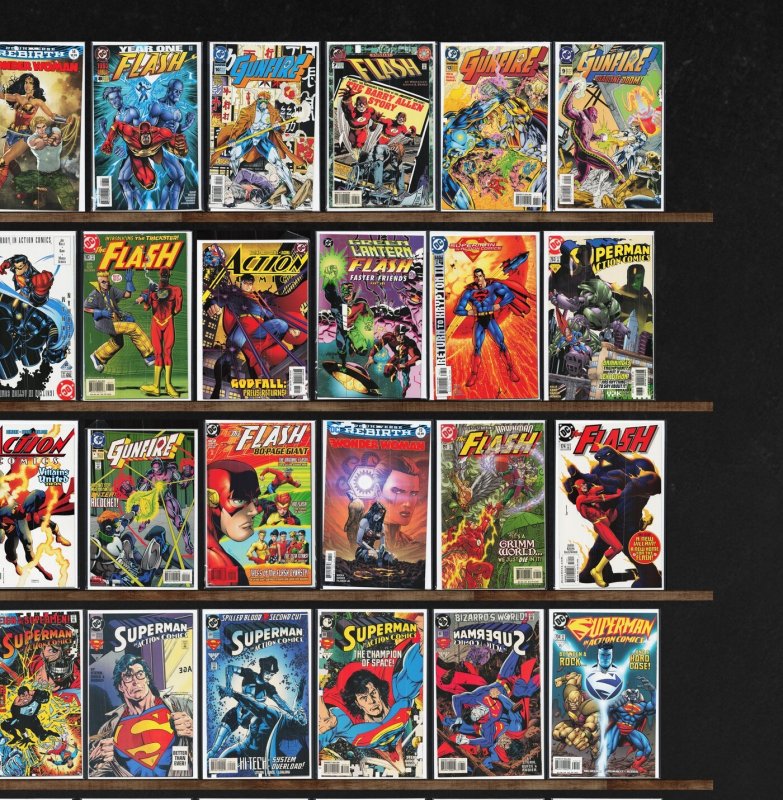 Huge Lot 150+ Comics with Action Comics, The Flash, Sgt. Rock, Gunfire & More!