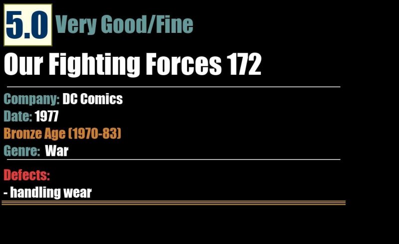 Our Fighting Forces 172 (1977) VG/FN Bronze Age DC War Comics