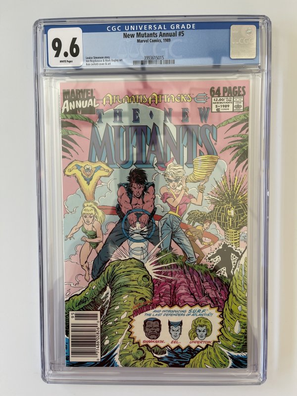 New Mutants Annual 5 CGC 9.6 Newsstand -  Rob Liefeld Mutants X-men  (1989)