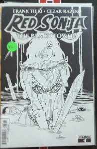 Red Sonja: The Black Tower #4 Black & White Retailer Incentive Cover (2014)