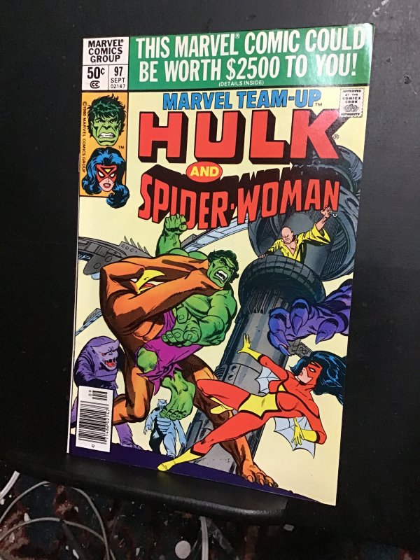 Marvel Team-Up #97 (1980) High-grade Incredible Hulk and Spider Woman key! VF/NM
