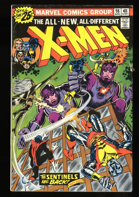 X-Men #98 VG 4.0 1st Amanda Sefton Sentinels! Cockrum Cover!