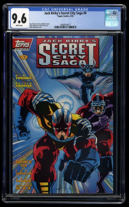 Jack Kirby's Secret City Saga #0 CGC NM+ 9.6 White Pages