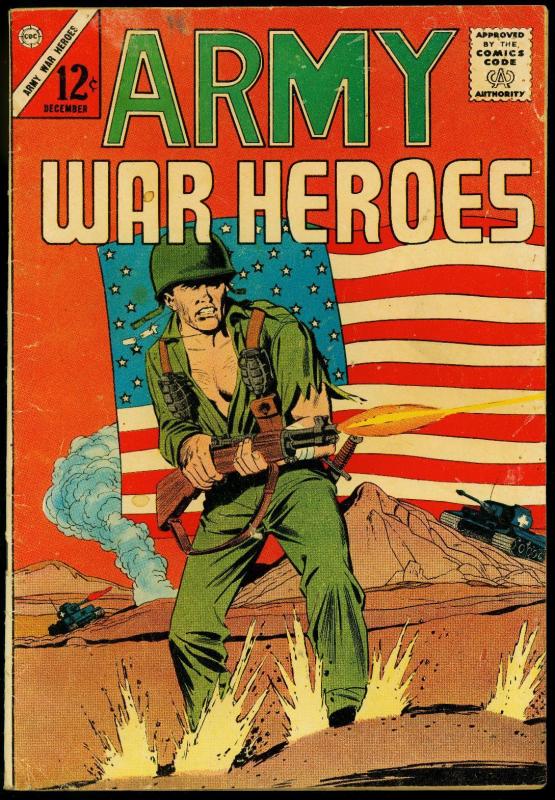 Army War Heroes #1 1963- Patriotic American Flag cover- Charlton G+