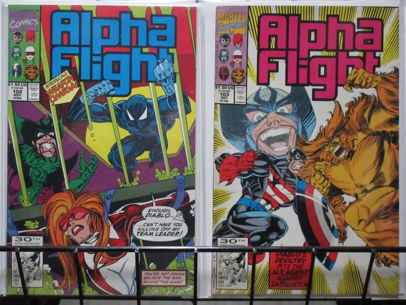 ALPHA FLIGHT  (Marvel, 1983) #102-103 El Equipo Primero complete!VFNM USAgent!