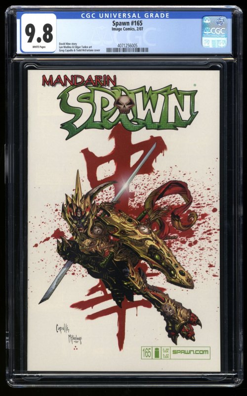 Spawn #165 CGC NM/M 9.8 White Pages 1st Appearance Mandarin Spawn!