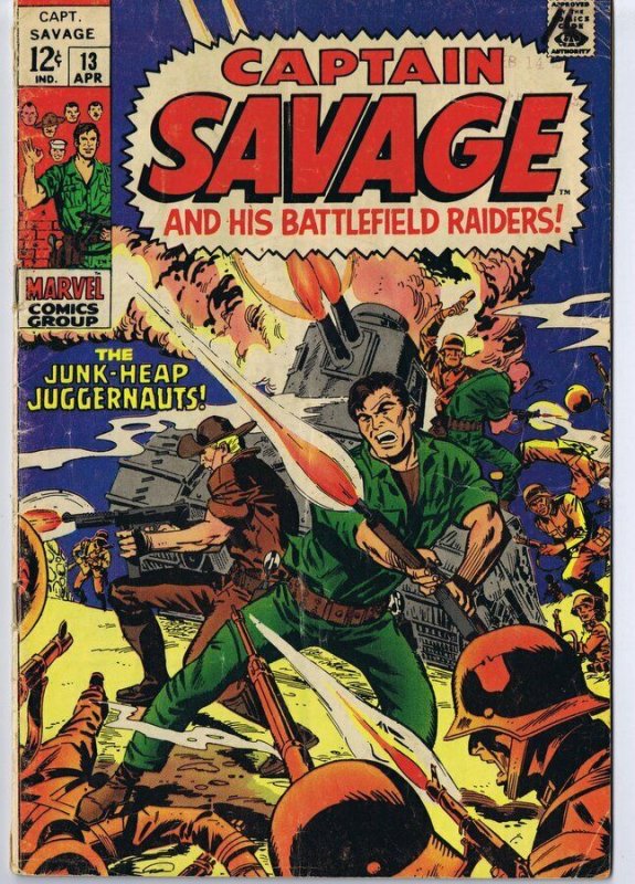 Captain Savage #13 ORIGINAL Vintage 1969 Marvel Comics