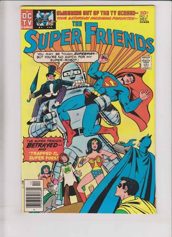 Super Friends #2 VF- december 1976 - superman - batman  wonder woman  bronze age