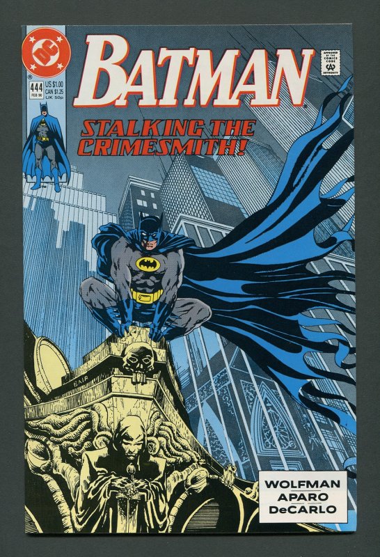 Batman #443 #444 (Crimesmith SET) 9.4 NM  January 1990