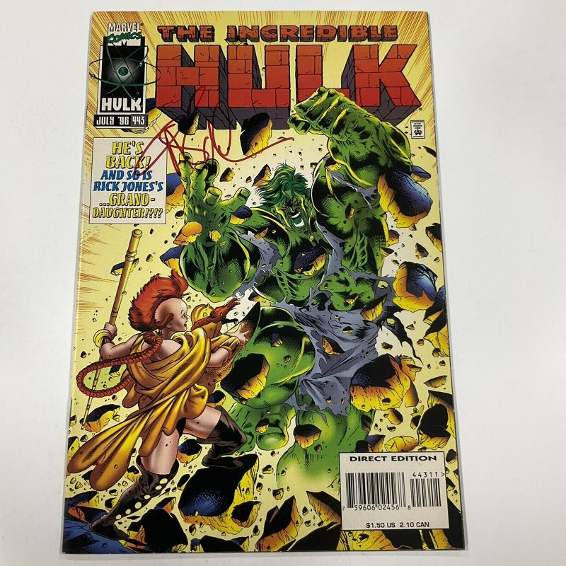 INCREDIBLE HULK 443 SIGNED MEDINA NM NEAR MINT MARVEL