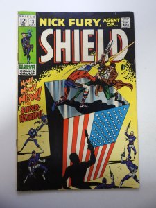 Nick Fury, Agent of SHIELD #13 VG Cond moisture stains fc, 1/4 spine split