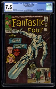 Fantastic Four #50 CGC VF- 7.5 Off White to White 3rd Silver Surfer!