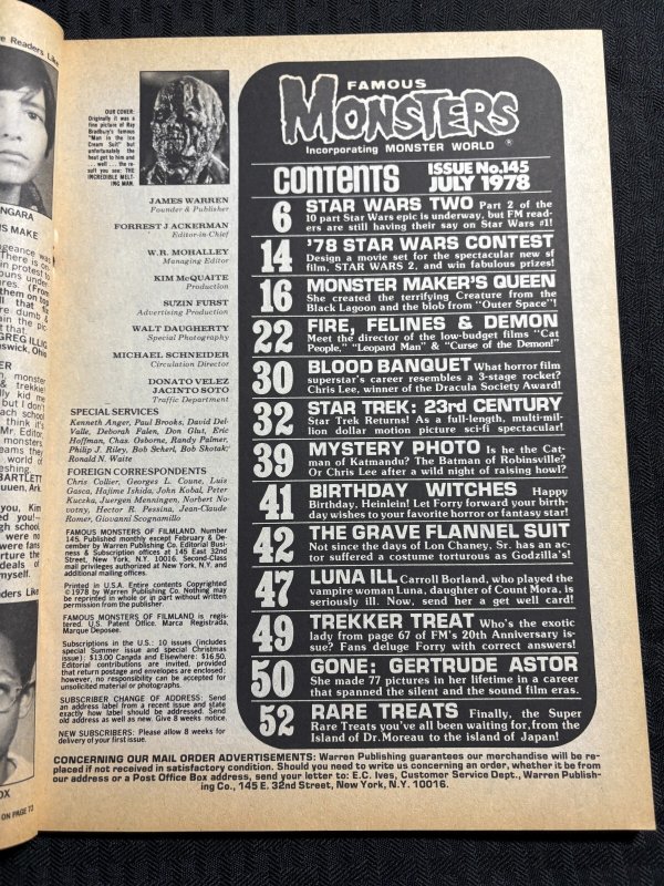 1978 FAMOUS MONSTERS Magazine #145 FVF 7.0 Star Trek Movie / Godzilla