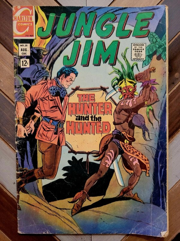 Jungle Jim #25 VG 4.0 (Charlton 1969) Last 12-cent Issue / Pat Boyette Cover