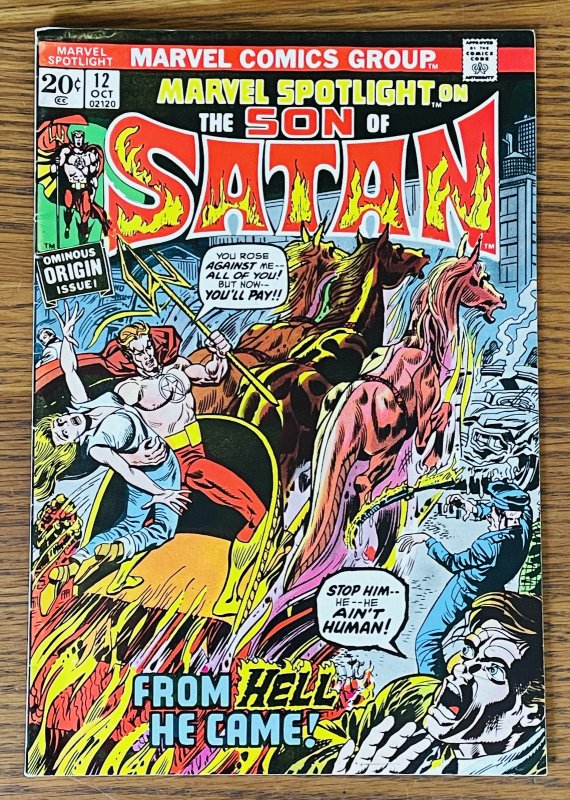 MARVEL SPOTLIGHT #12 ORIGIN 2ND FULL SON OF SATAN 1973 Marvel Comics John Romita