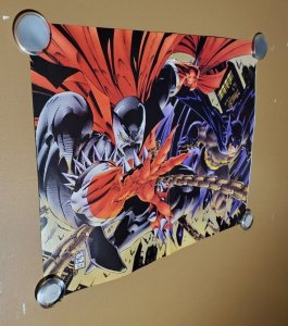 comic poster Spawn Vs versus Batman poster and interview with both IMAGE D.C.  