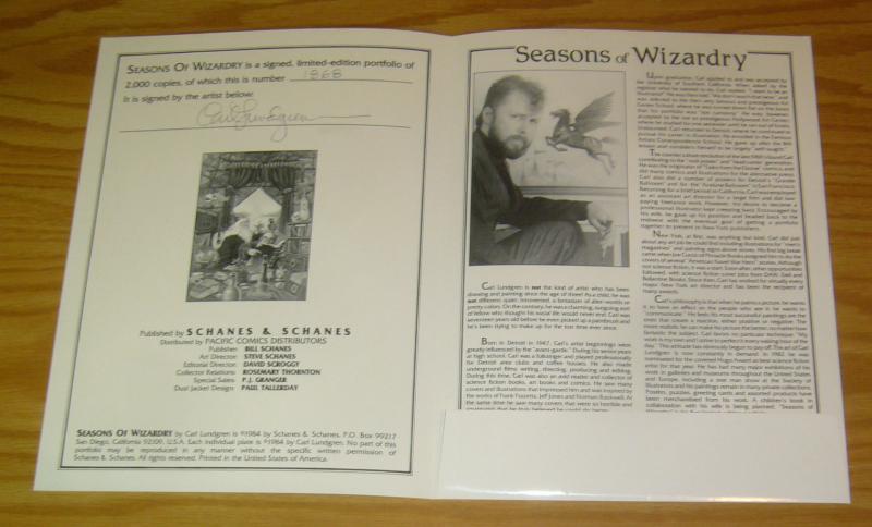 Seasons of Wizardry Portfolio by Carl Lundgren - signed/numbered (#1868 of 2000)