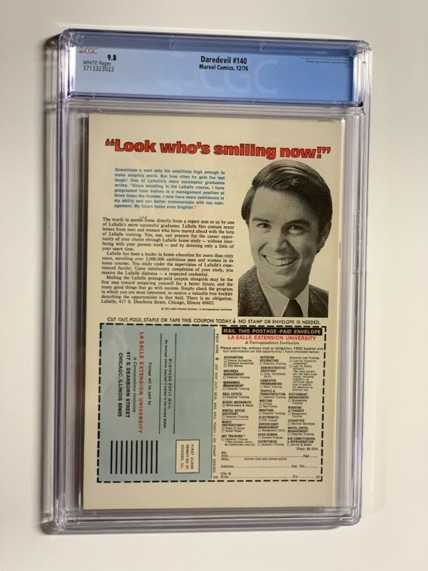 Daredevil 140 Cgc 9.8 White Pages Marvel