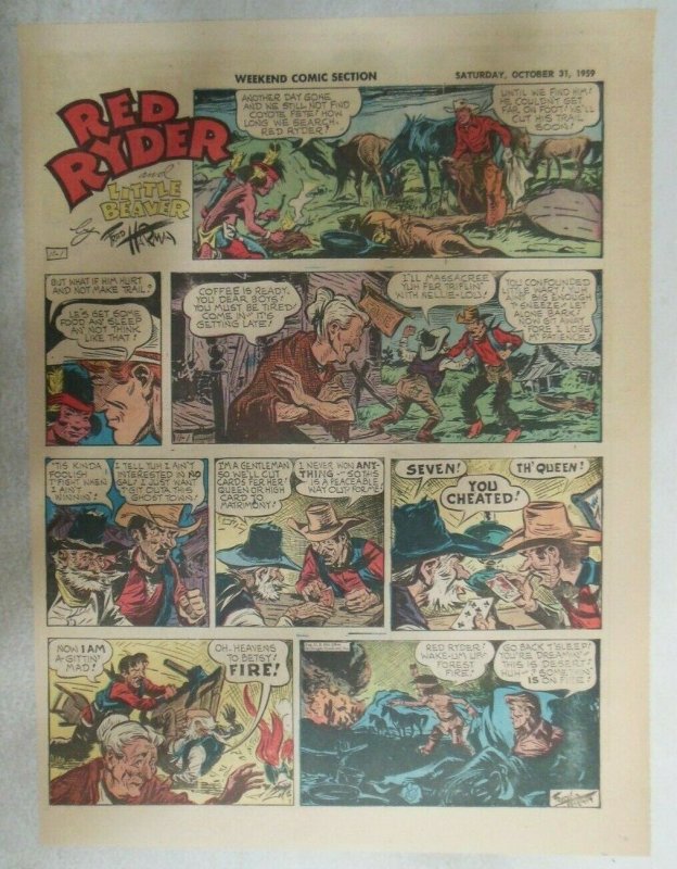 Red Ryder Sunday Page by Fred Harman 11/1/1959 Tabloid Page Size! Western!