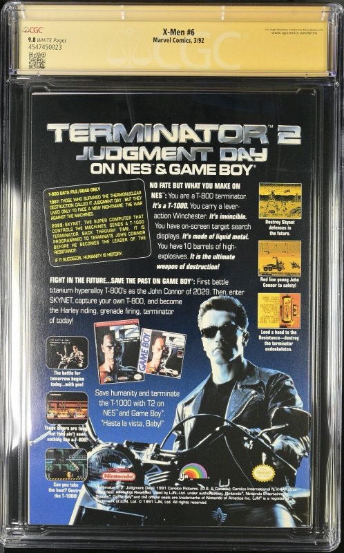 X-Men (1992) # 6 (CGC SS 9.8) Signed Jim Lee  * Marvel comics  * Lobdell