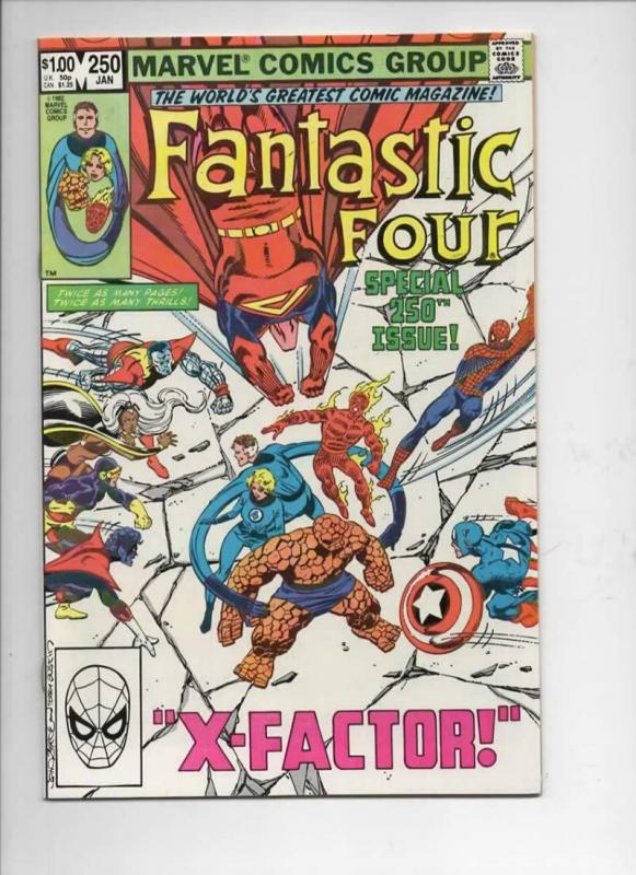 FANTASTIC FOUR #250 VF/NM X-Factor Spider-man 1961 1983 Marvel, more FF in store