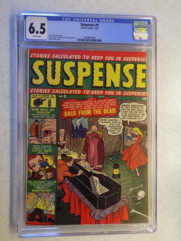 SUSPENSE COMICS # 9 ATLAS GOLDEN HORROR MYSTERY CGC 6.5 YEAR 1951