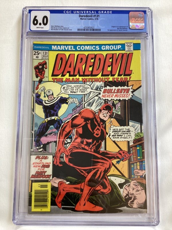 Daredevil #131 - CGC 6.0 - 1976 - Origin/1st app new Bullseye! 1st Jacob Conover