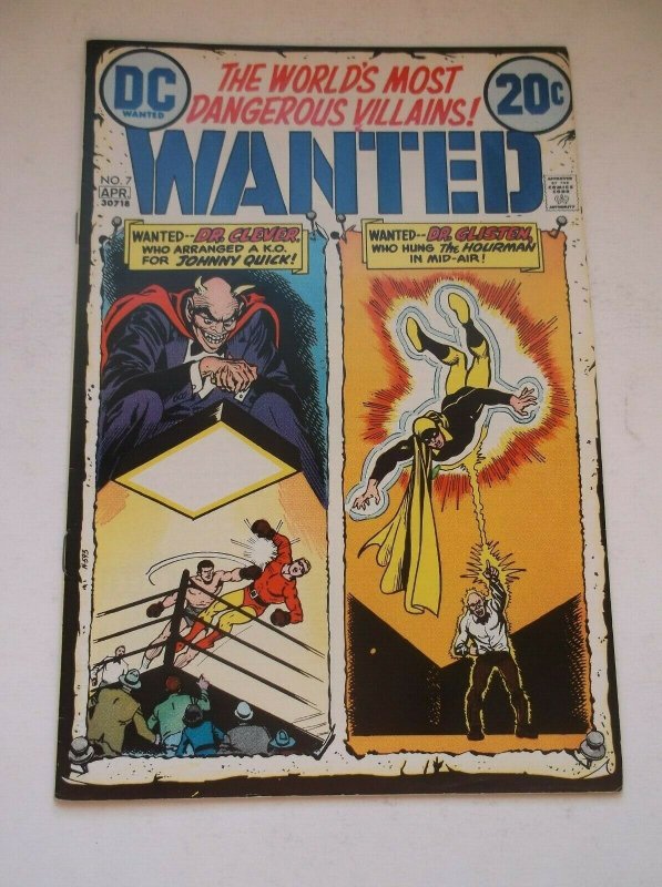 DC: THE WORLD'S MOST DANGEROUS VILLAINS! WANTED #7, JOHNNY QUICK/HOURMAN, 1973!! 