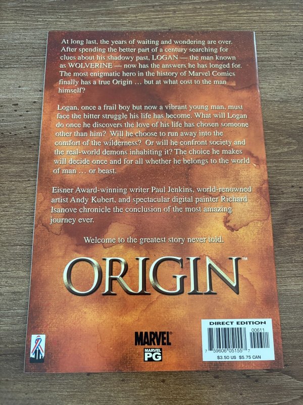 Origin # 6 NM Marvel Comic Book Wolverine X-Men Dust To Dust 3 J361