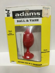 5 sealed ADAMS Magic Tricks from the 70's - Shell Trick, Imp Bottle, Ball & Vase