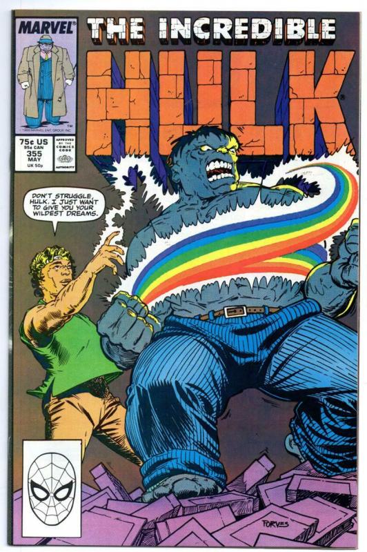 Incredible HULK #355, NM-, RainBow, Bruce Banner, 1968 1989, more Marvel in stor