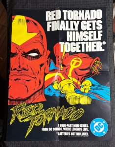 1985 RED TORNADO 16x22 Promo Poster GD+ 2.5 DC Comics