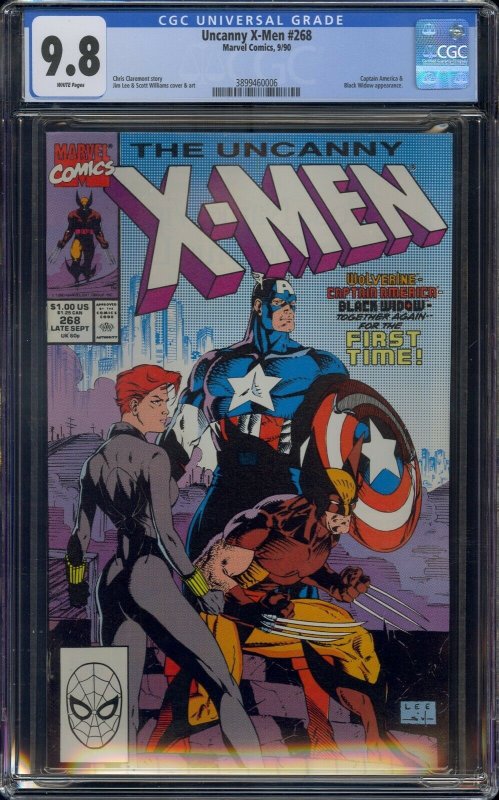 UNCANNY X-MEN #268 CGC 9.8 WOLVERINE CAPTAIN AMERICA BLACK WIDOW WHITE PAGES 006 