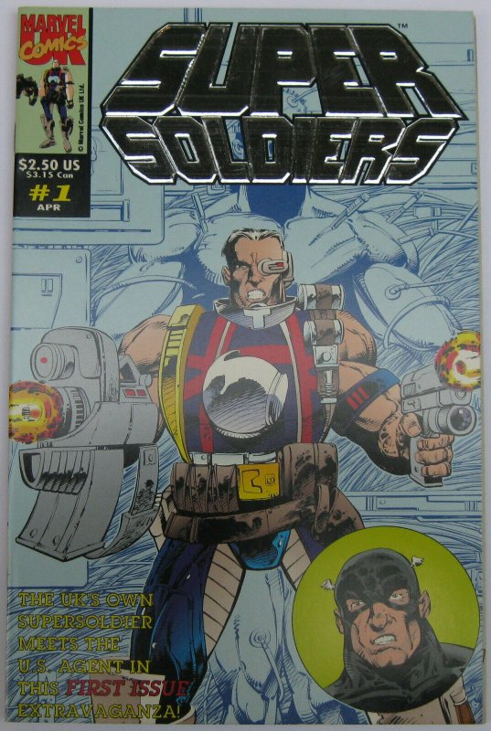 Super Soldiers #1 (Apr 1993, Marvel UK), MT (9.9), embossed silver foil logo cvr