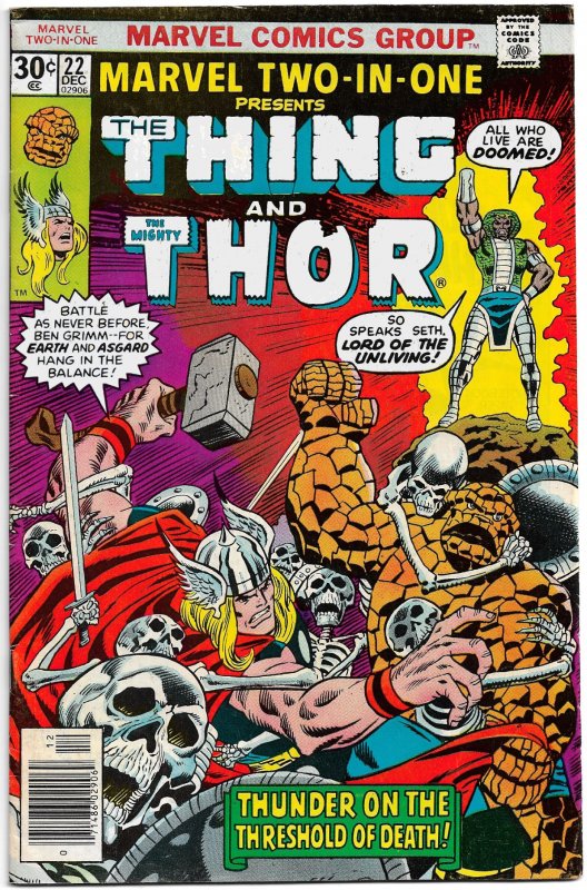 MARVEL TWO-IN-ONE #22- #23 (Dec'76-Jan'77) 8.0 VF  The THING & THOR vs SETH