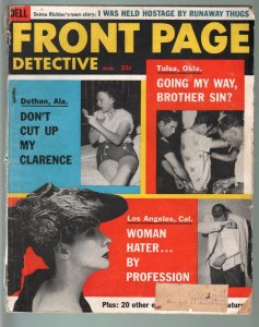 FRONT PAGE DETECTIVE OCT 1956-WOMEN HATERS-ARSON CVR-TRUE CRIME PULP MAG G