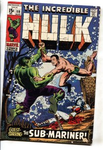 Incredible Hulk #118 1969- Marvel Comics-the Sub-Mariner battle issue