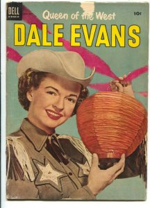 Queen of The West Dale Evans #4 1954-Dell-portrait photo  cover-Russ Manning-G-