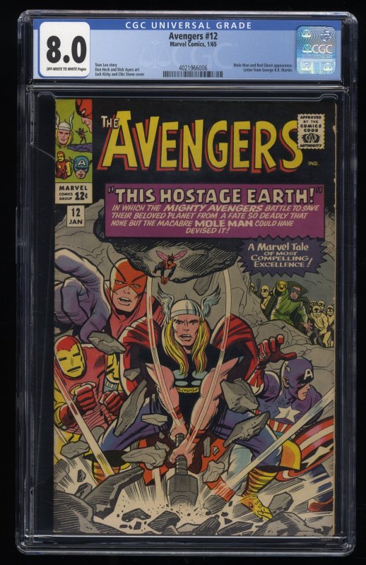 Avengers #12 CGC VF 8.0 Thor Iron Man Giant Man Captain America!