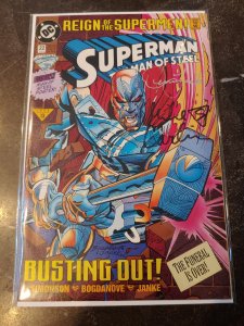 SUPERMAN THE MAN OF STEEL #22 SIGNED BY DENNIS JANKE & MIKE CARLIN