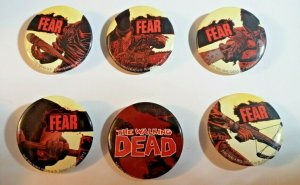 LOT OF 6 THE WALKING DEAD SOMETHING TO FEAR PROMO NEGAN PIN IMAGE COMICS NEW