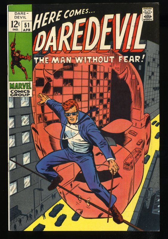 Daredevil #51 VF/NM 9.0 White Pages Barry Smith & John Romita Cover!