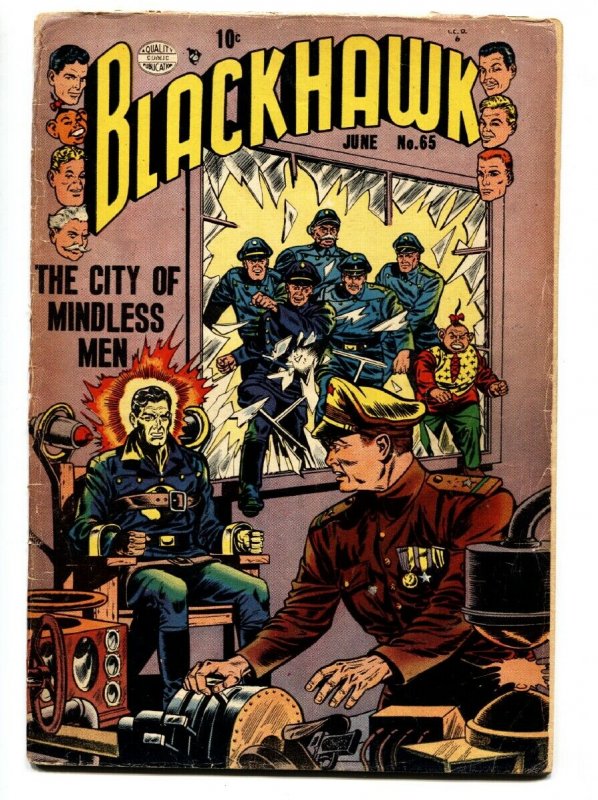 BLACKHAWK COMICS #65-Electric chair cvr-QUALITY-1953-REED CRANDALL ART--fr