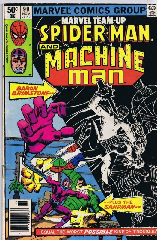 Marvel Team Up #99 ORIGINAL Vintage 1980 Spider-Man Machine Man Sandman