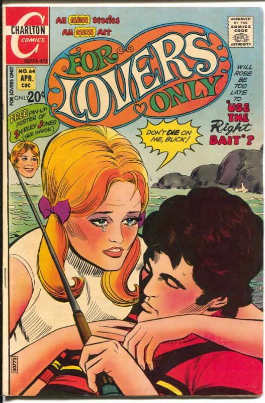 For lovers Only #64 1972-Charlton-death cover-Shirley Jones-swinger-VG