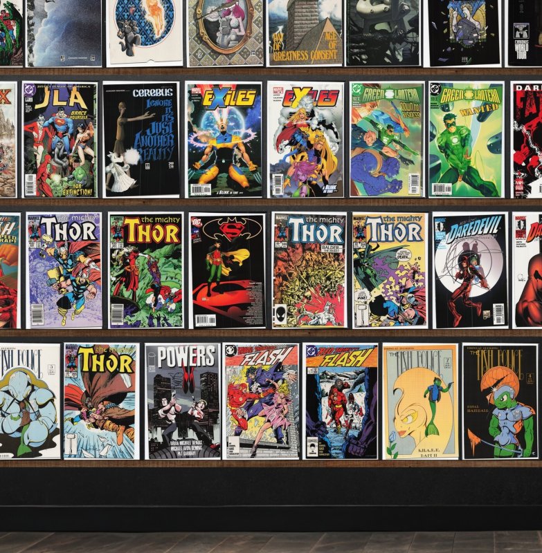 Huge Lot 140+ Comics with Cerebus, Fish Police, Thor, The Flash & More!