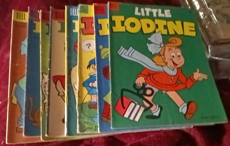 Little Iodine 8 Issue Golden Silver Age Dell Cartoon Comics Lot Run Set girls