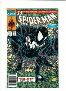 Spider-man #13 VF+ 8.5 Newsstand Marvel Comics 1991 Todd McFarlane, Morbius