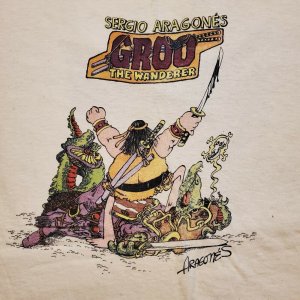 GROO THE WANDERER Vintage T Shirt Mens XL SERGIO ARAGONES Original