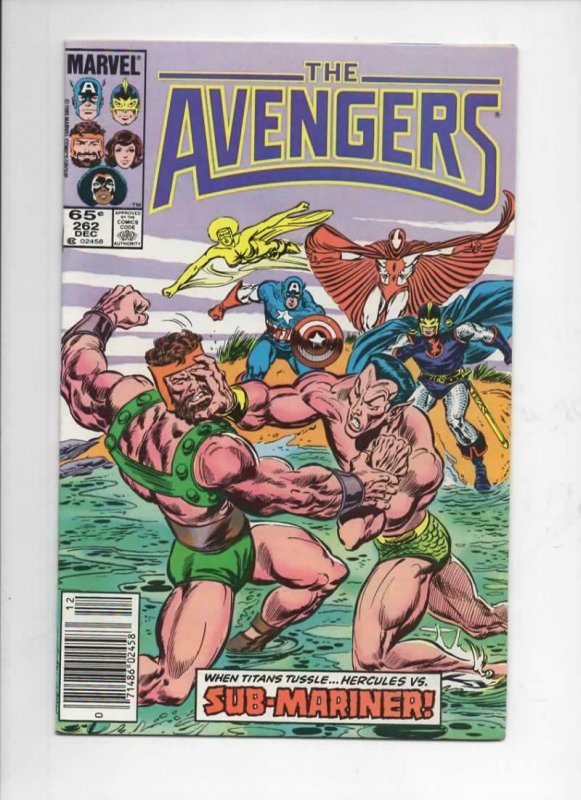AVENGERS #262, VF, Sub-Mariner vs Hercules, 1963 1985, more Marvel in store, UPC